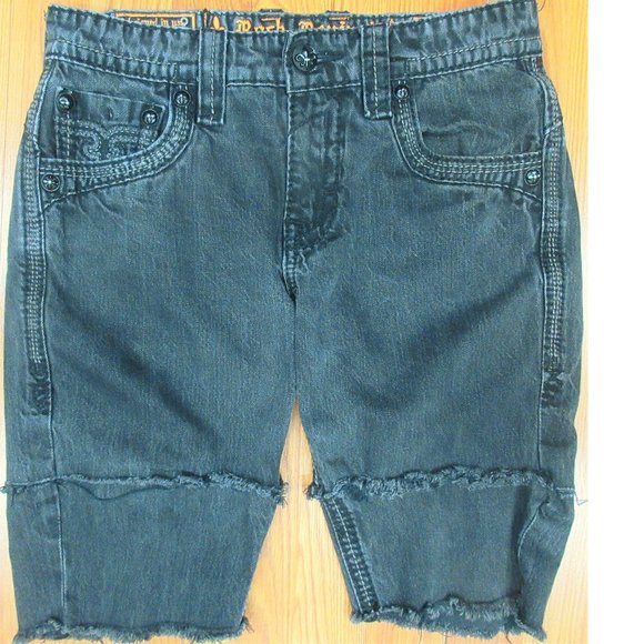 ROCK REVIVAL DORSETT STRAIGHT DENIM JEAN SHORTS 100% COTTON GRAY Sz 32